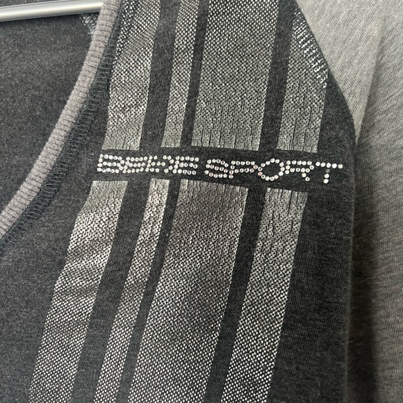 Bebe sport cropped sweater long sleeve bling rhinestone Swarovski crystals - Picture 2 of 3